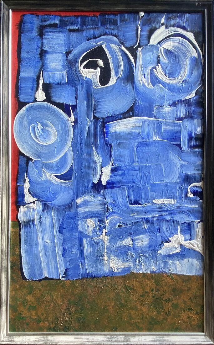 На этой абстрактной картине запечатлен момент пробуждения природы. Зеленые оттенки передают свежесть утреннего луга, где роса еще не успела испариться под лучами восходящего солнца. Спокойствие этого момента пронизано голубыми лучами раннего светила, которые играют на холсте, временно ослепляя и приглашая в мир снова пробуждающейся природы. Это картина обещания нового дня, умиротворения рассвета, где каждое движение кисти словно пропитано ароматом свежего луга, наполняющего атмосферу раннего утра.